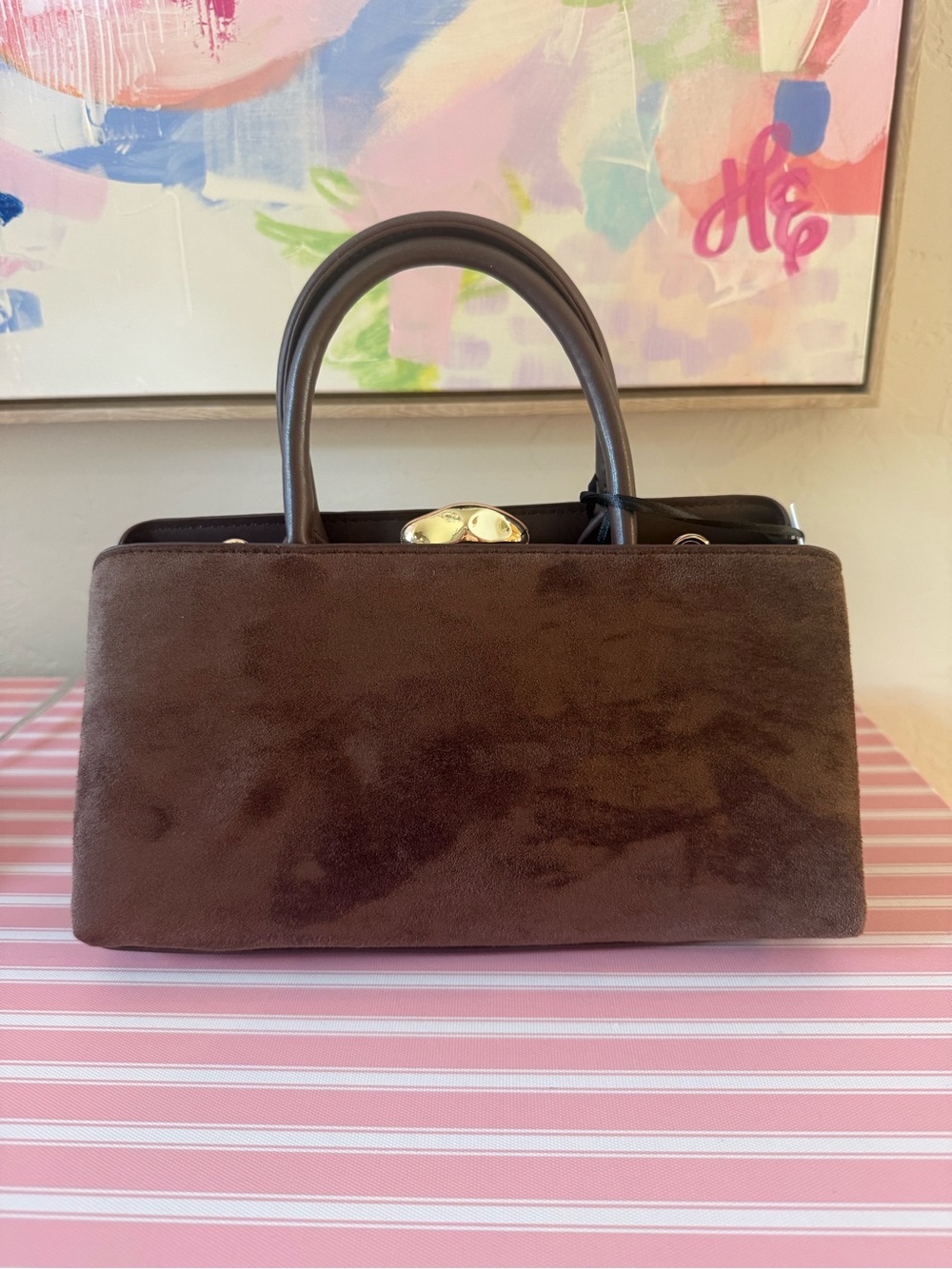 NWT Nordstrom Brown Suede Purse